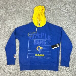 Los Angeles Rams Hoodie Mens Medium Staple NFL Blue Yellow Sports Sweatshirt